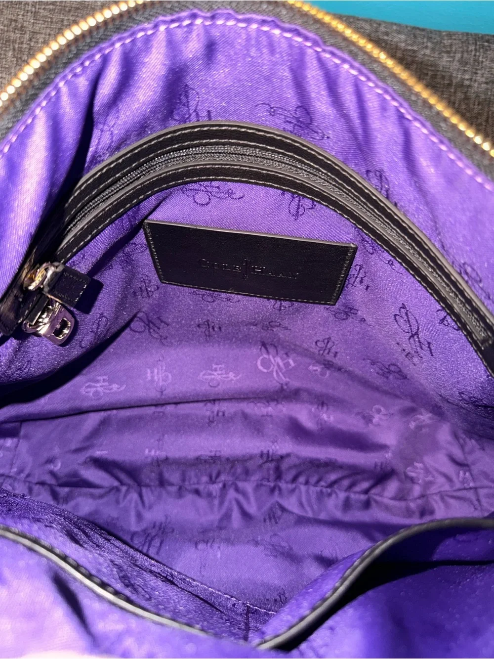 Cole Haan Black Braided-Handle Leather Shoulder Hobo